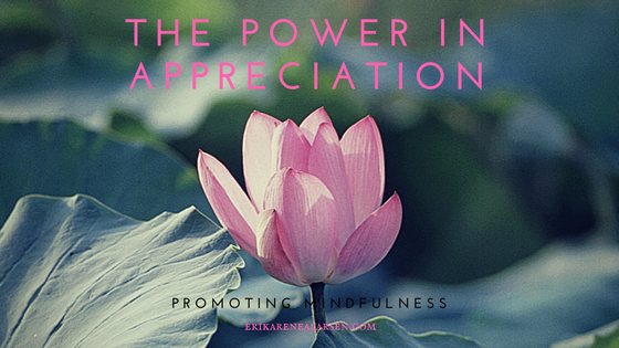 appreciation, mindfulness Reiki Master Erika Renea Lasren, Erika Larsen, hypnotherapy, hypnosis, past life regression, coaching, life coach, reiki